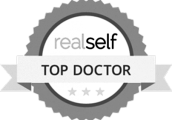 RealSelf top doctor rating badge